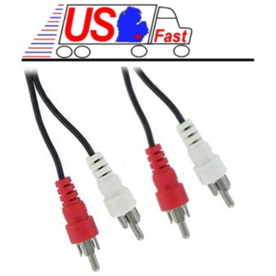 6ft Dual RCA Male~M Audio/Stereo/Reciever Phone patch Cable/Cord/Wire {THIN