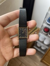 Seiko Quartz Vintage Rectangle Dress Watch Bl...
