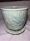 Vintage Mccoy Dragonfly Aqua Blue Flower Pot