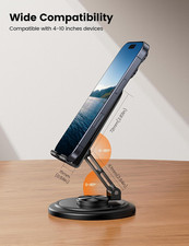 Cell Phone Stand for Desk - 360  Rotation Sturdy Adjustable Desktop Phone Hold