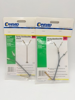 *Lot of 2* Conrad Electronic 210665 HO Scale Double Whip Lamp