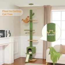 Floor to Ceiling 5 Tiers Cat Tree Tower Cats Climbing Tree Adjust Height Indoor