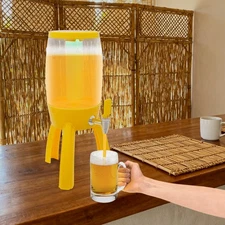 Beer Dispenser, Beer Dispenser with Ice Tube and Spigot, Beer Dispenser with LED