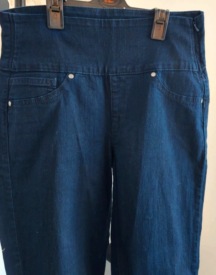 Jean taille haute Spanx femmes M bleu foncé stretch shaping slim fit confortable - Photo 3/4
