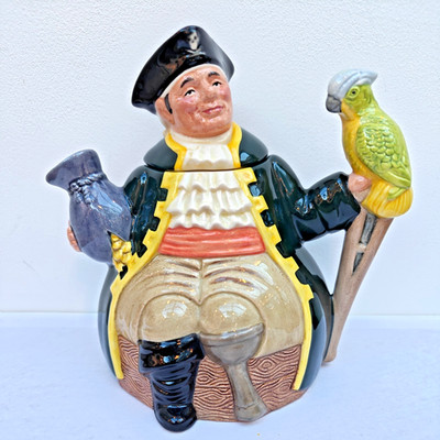 Royal Doulton Teekanne mit Zierfigur - Long John Silber - 1989 - sehr guter Zustand