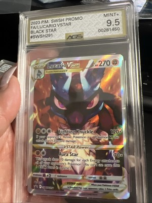 2023 POKEMON SWSH BLACK STAR PROMO #291 FULL ART/LUCARIO VSTAR AGS