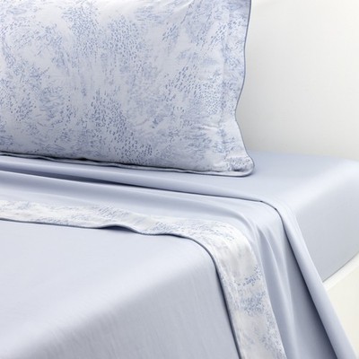 ECUMES BY YVES DELORME FRANCE - ORGANIC COTTON SATEEN FLAT SHEET 300 T/C