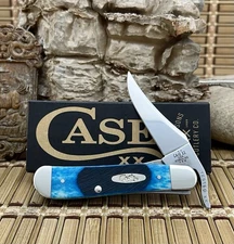 Case XX USA 2025 Sawcut Caribbean Blue Bone 25589 Russlock Pocket Knife