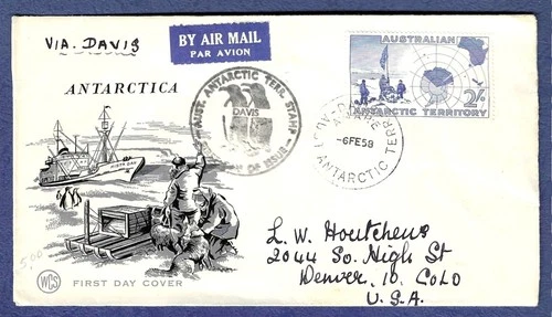 1958 Australian Antarctic Territory WCS FDC #L4 Davis cancel
