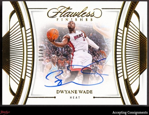 2023-24 Flawless Finishes Signatures Gold #4 Dwyane Wade AUTO HEAT HOF 04/10