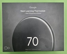 NEW Google Nest Learning Thermostat + Temperature Sensor, Black