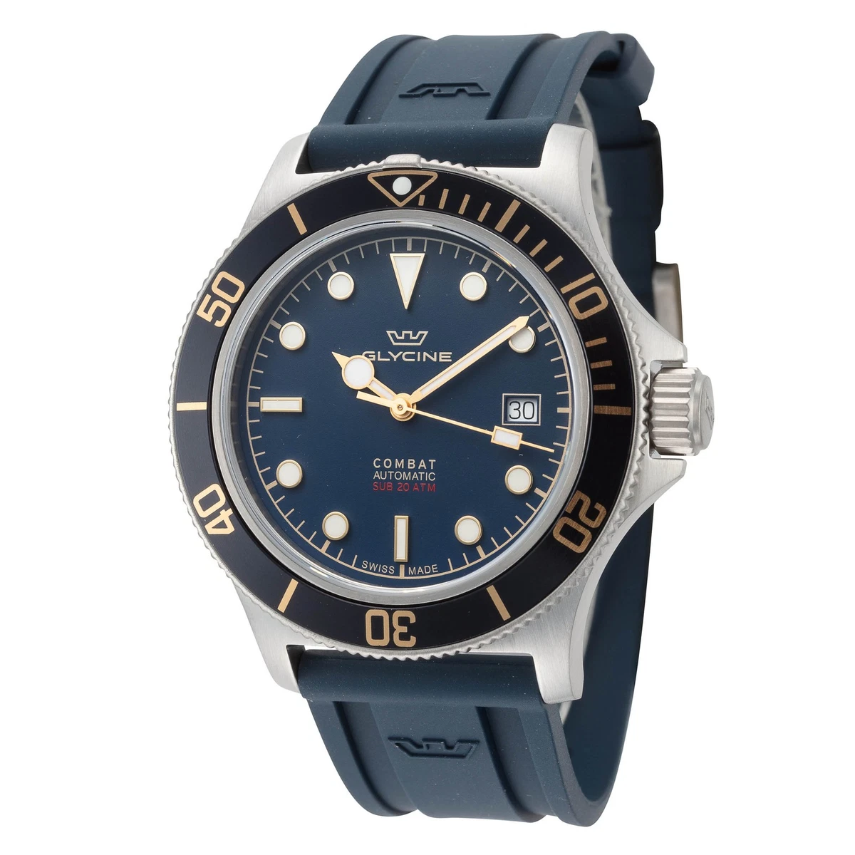 Orologio Glycine Combat Sub 42mm GMT Ghiera Blu e Rossa