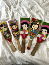 Vintage Kyugetsu Hagoita Paddle Bat From My Japanese Home, 70s 80s, Childrens