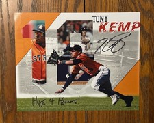 Tony Kemp Signed 8x10 Photo Astros “Hugs for Homers” Inscription