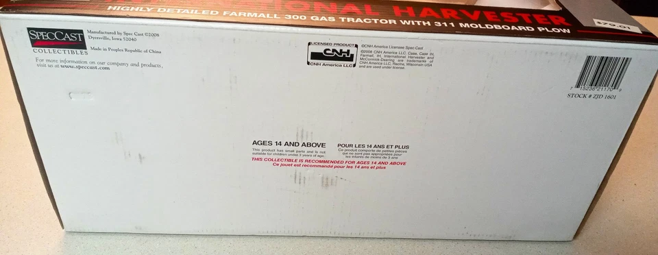 SpecCast 1/16 Scale Farmall 300 Gas Tractor with 311 Moldboard Plow 2008 Box - Image 4 of 4