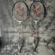 Yonex NanoRay 10F Badminton Racquet Pair Set 4U G4 Black Red White With Covers