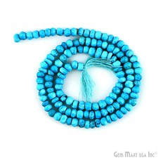 Turquoise Rondelle Beads, 100 Natural Gem Strand, Faceted, 3-4mm, 12 Inch