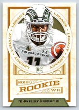 2019 Panini Legacy 191 Preston Williams    RC Colorado State Rams Football Card