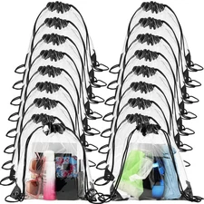 80 Pcs Clear Drawstring Backpack Bulk Stadium Approved Bags Waterproof Plasti...