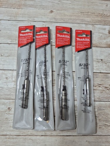 NEW Makita Rotary Hammer Drill Bit #D-00810 5/32” x 6-1/4” Carbide Tip 4-pcs - Afbeelding 1 van 2
