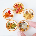 Miniature Autumn Plates Set Fall Decor Ceramic 1:12 Scale Dollhouse Display