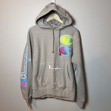 Champion LIFE Reverse Weave Exclusive Hoodie Men  s M Embroidered Logo Sweatshirt