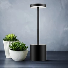 LED Cordless Table Lamp,Rechargeable 3 Color Stepless Dimming Battery Operate...