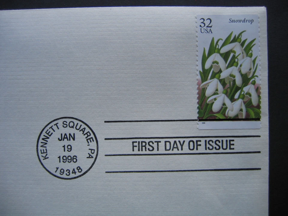 1996 Winter Garden Flowers Snowdrop Gold GOLDEN replica FDC Cover STAMP - Image 2 of 3