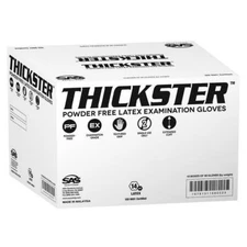 SAS THICKSTER Textured Blue Powdered Latex Gloves (Case of 10 boxes) MEDIUM