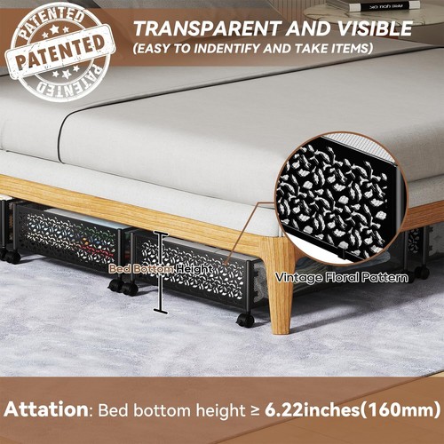 Under Bed Storage Under the Bed Storage Containers with Wheels Under Bed Shoe... - Picture 2 of 7