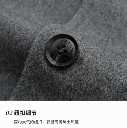Autumn New Lapel Collar 100% Wool Jacket Mens Cashmere Woolen Long Business Coat - Picture 18 of 27