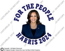 Kamala Harris Decal Sticker For The People 2024 Vote Blue Walz Cat Lady No Trump