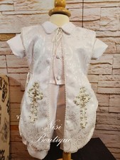 Baby Boy Christening Outfit, Blessing or Baptism Outfit, Color White 5 Pieces