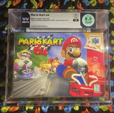 Mario Kart 64 Nintendo 64 WATA Graded CIB MIB NOT VGA CGC RARE  COMPLETE