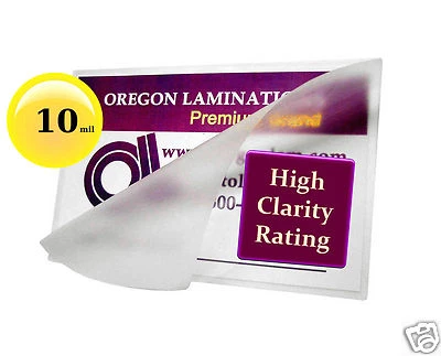 OREGON LAMINATIONS PREMIUM 500/pack 10 Mil School ID Cards Hot Laminating Pouches 2-1/2 x 3-5/8 Clear