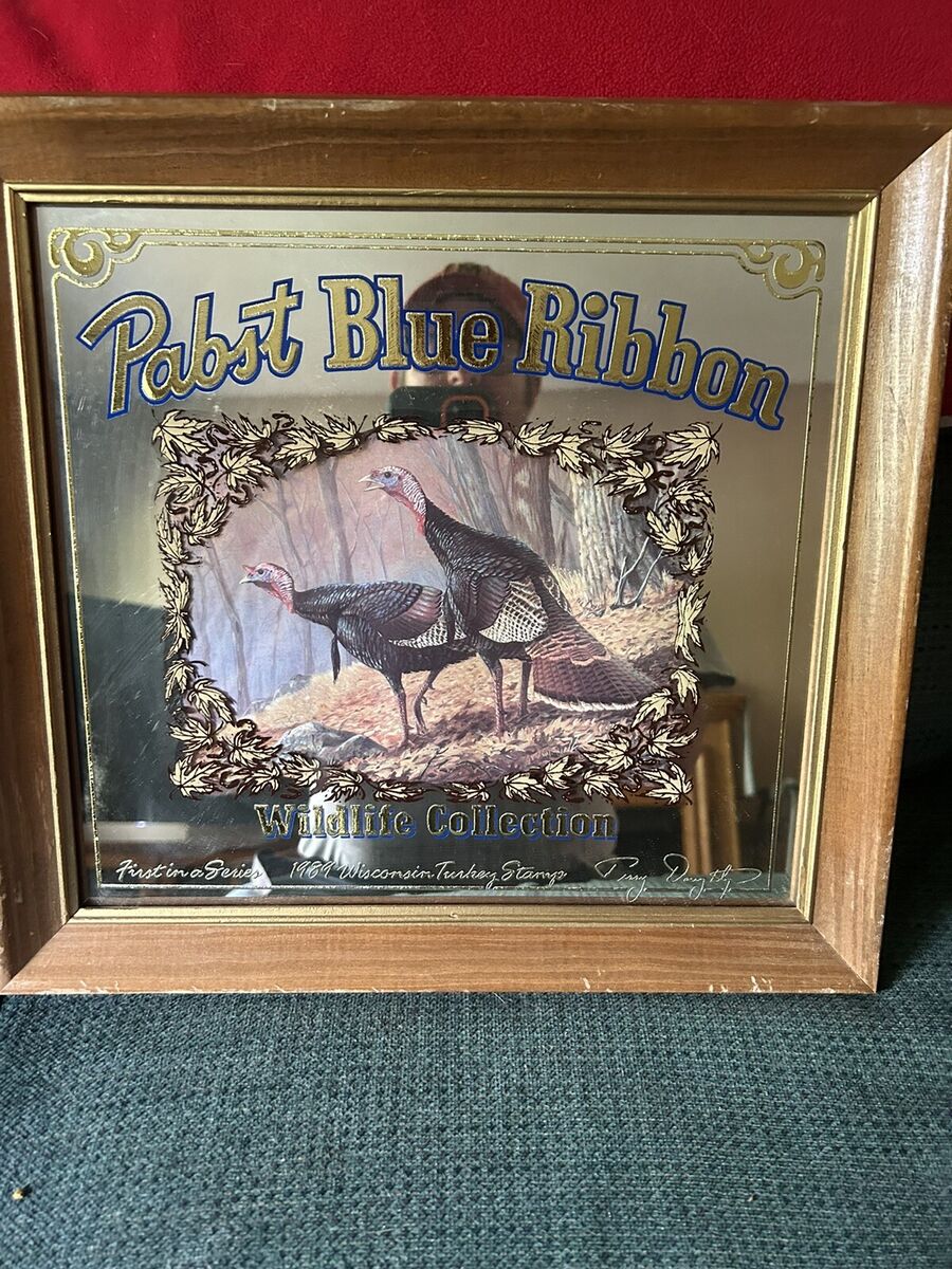 Vintage 1989 Pabst Blue Ribbon PBR Bar Mirror Turkey Vintage 1989 Pabst Blue Ribbon PBR Bar Mirror Turkey