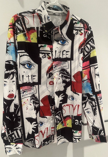 🧥 Chemise Homme Blanc Graffiti - Style Urbain Exclusif