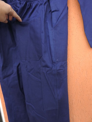 Vintage 80s Work Overalls Mens Medium Jumpsuit Coveralls Boilersuit Indigo Blue - Picture 11 of 12