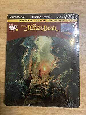 The Jungle Book  STEELBOOK (4K UHD/Blu-ray/Digital,2016)NEW Authentic Disney US