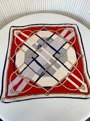 Foulard soie carré cheval bleu