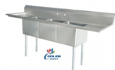 NEW 75" Stainless Steel Sink 3 Compartment Commercial Kitchen Bar Restaurant NSF
