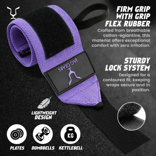 Jag Gear Power Weight Lifting Wrist Wraps Support Gym Exercise Bandage Straps - Picture 2 of 7
