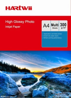 Thick A4 300Gsm High Glossy Photo Paper Inkjet Paper Inkjet Printing Hartwii