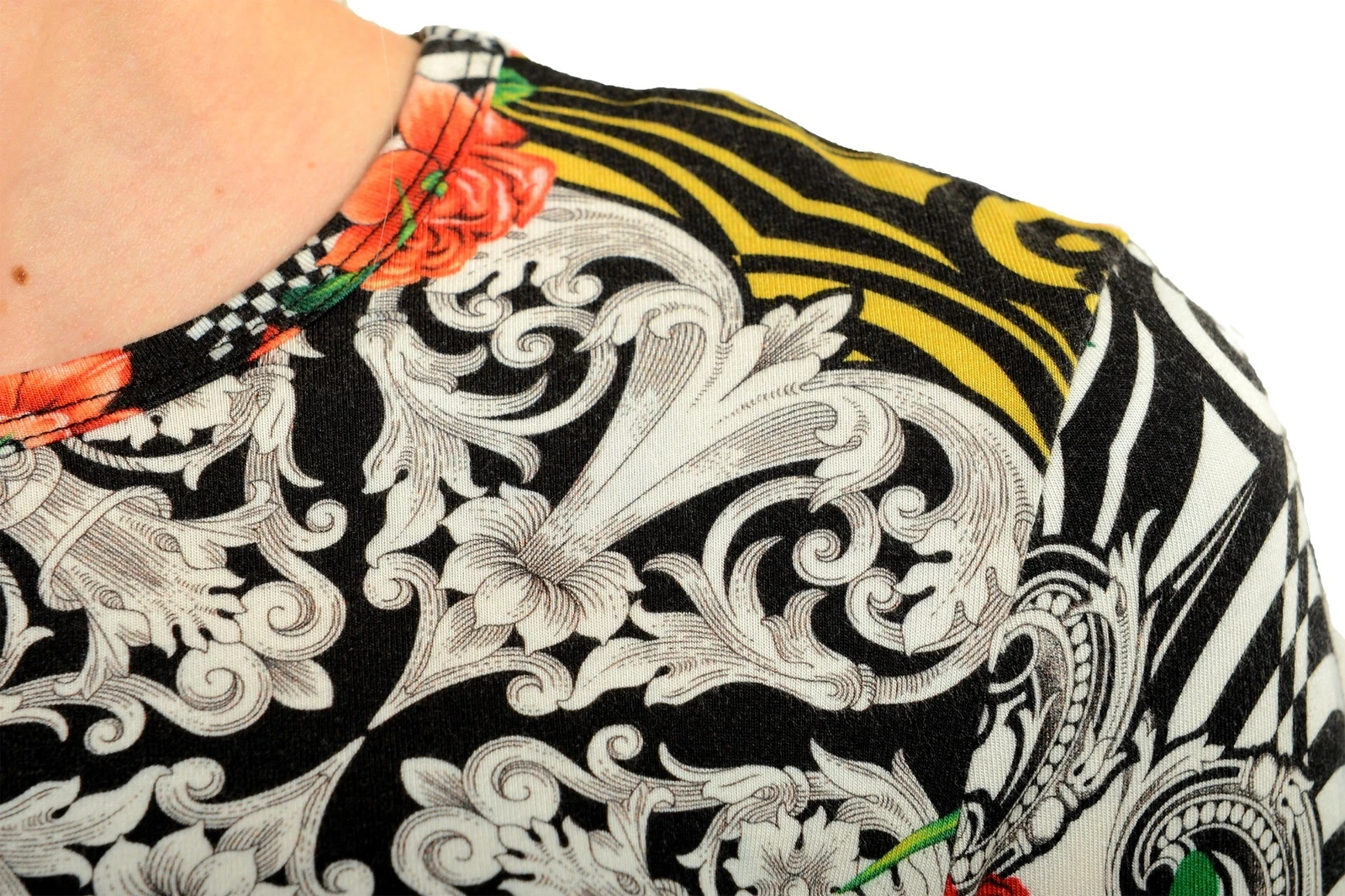 Versace Versus abito donna multicolore manica lunga body a matita US XS IT 38