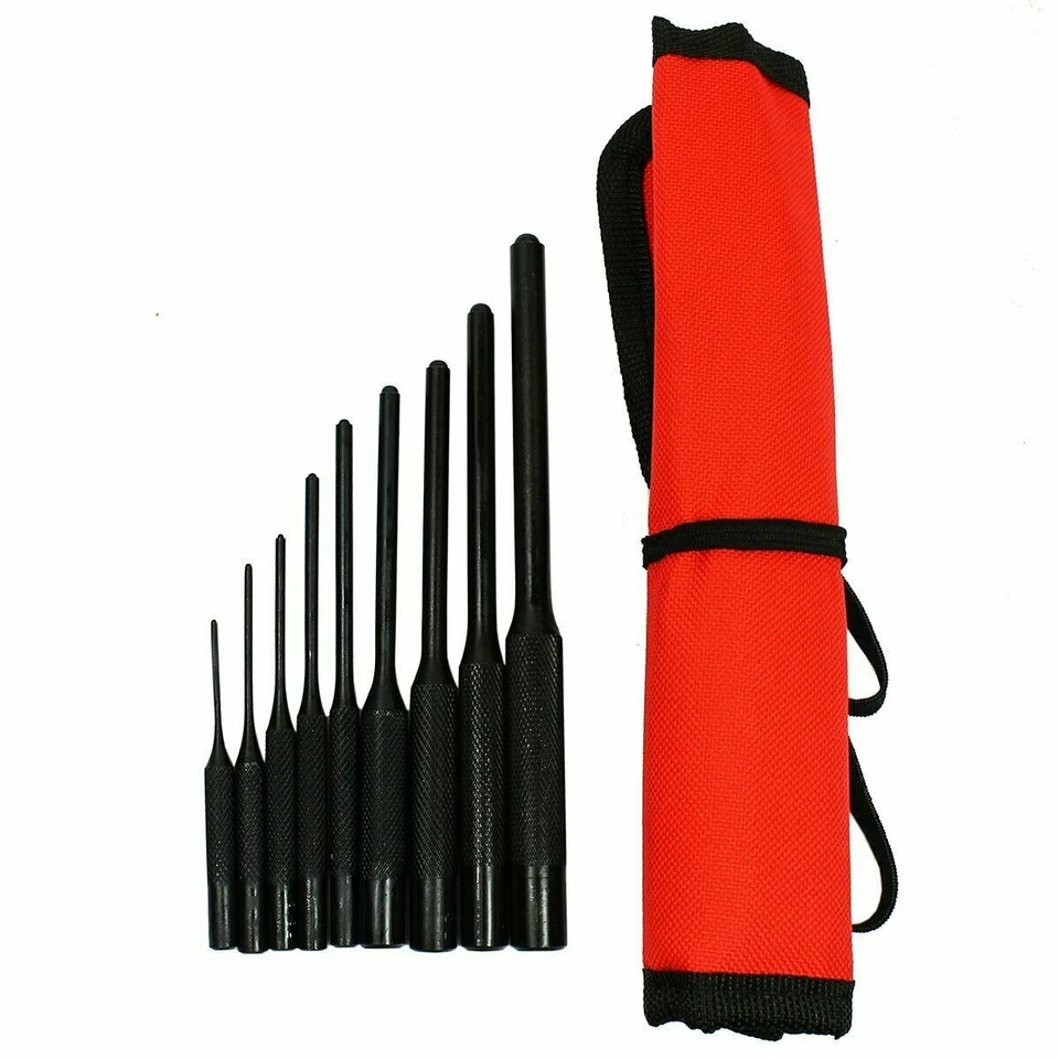 9 PC Forged Steel Roll Pin Pilot Punch Set Tools with Case Rifle Gunsmithing - Изображение 3 из 4