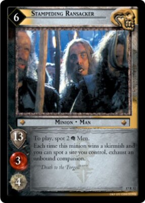 LOTR TCG ROS Rise of Saruman Set STAMPEDING RANSACKER 17r52 MP