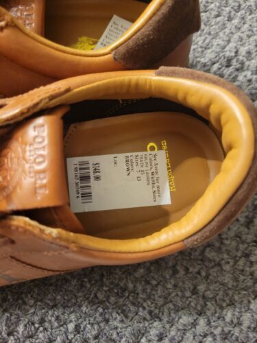 Polo Ralph Lauren Mens Leather Sneaker Train 85 Size 7 - Picture 3 of 12