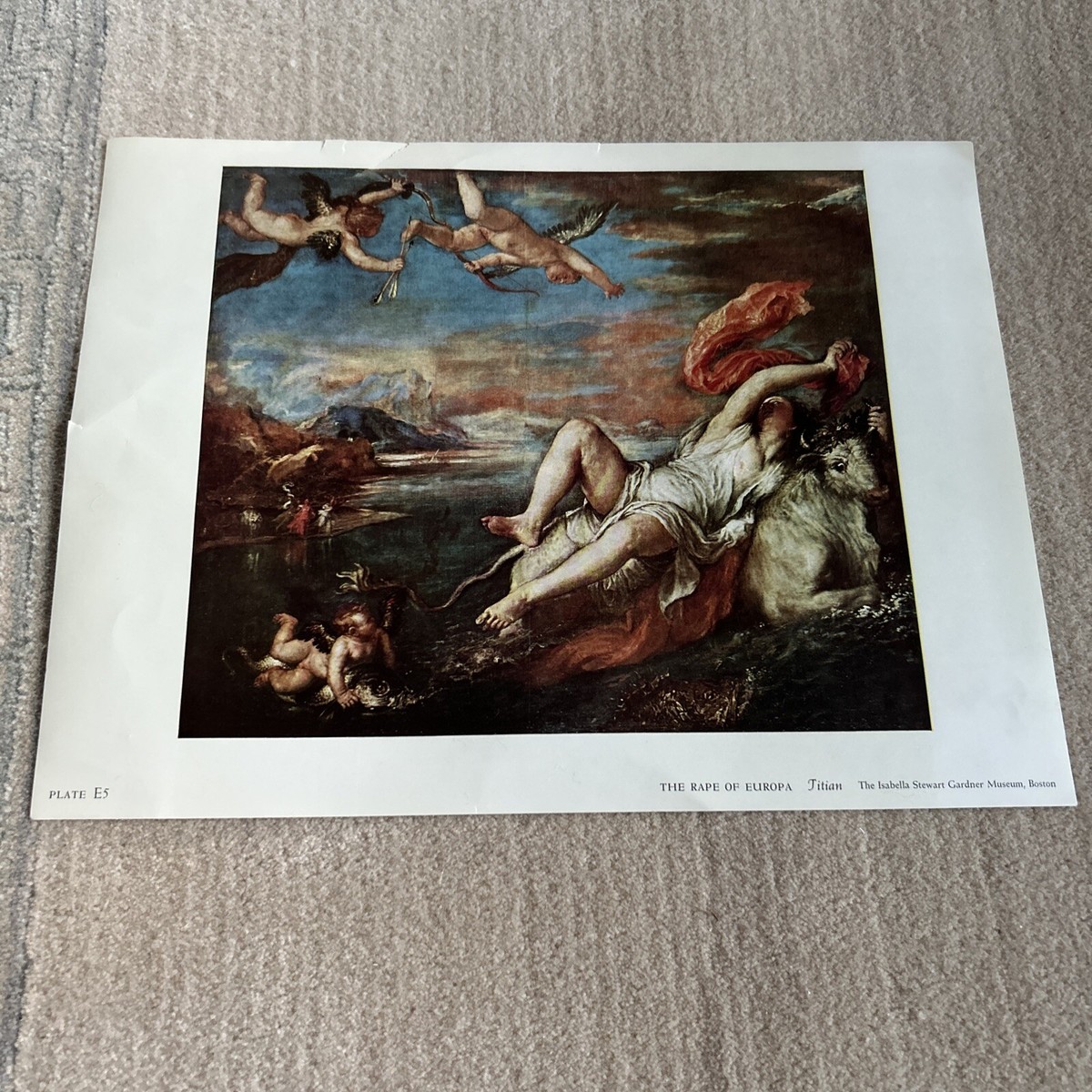 絵画 temptress Art 9.5x12” Poster The Rape Of Europa -Titian- The Isabella