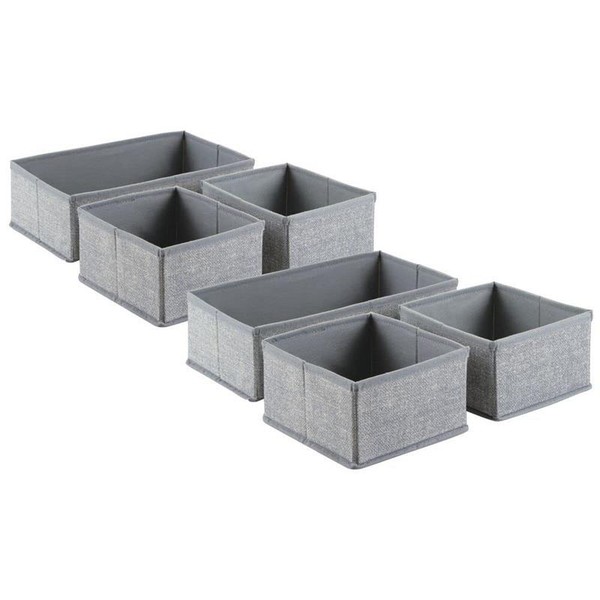 Mdesign Aufbewahrungsbox Stoffkisten Organizer 6Er Set 2 GrößEn Grau-image