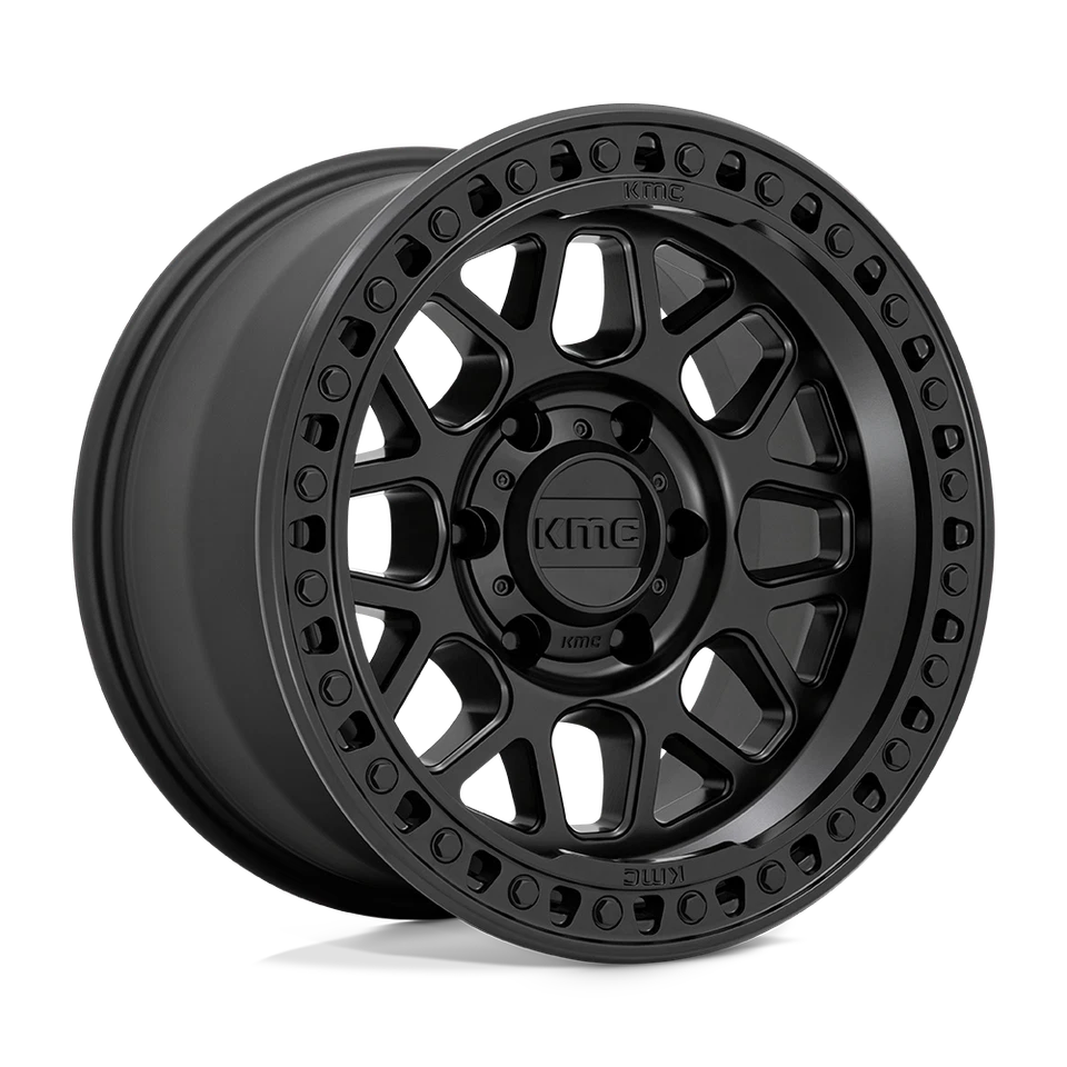 18 Inch Black Wheel Rims Dodge RAM 2500 3500 8x6.5 Lug KMC GRS KM549 18x9 -12mm - Image 3 of 4